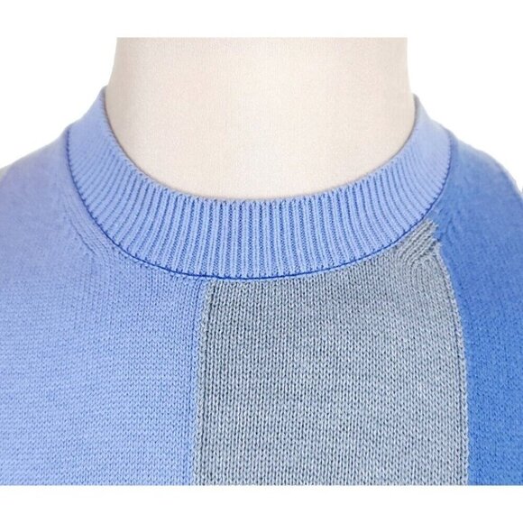 Comme Des Garcons Striped-Pattern Knit Sweater Vest Size M Blue - Picture 3 of 9